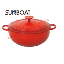 Red Color Customized Enamel Casserole Cookware with Cover Houseware